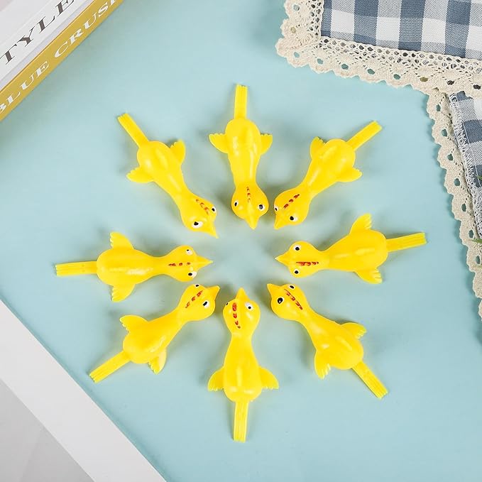 30 Pcs Rubber Chicken Slingshot, Flying Chicken Slingshot Game Finger Slingshot Chicken Toys Chicken Flingers Flinging Chickens for Party, Gag Gifts