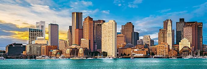 MasterPieces - 1000 Piece Jigsaw Puzzle, Boston Skyline Panoramic, Fun for Adults, Family, Kids 13"x39