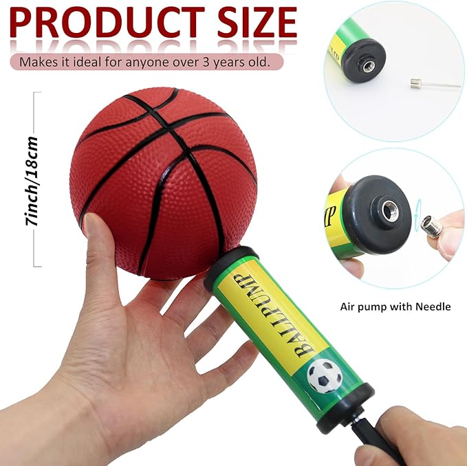 30Pcs 7" Inflatable Mini Basketball Balls Bulk Inflatable Small Basketballs Set, PVC Small Basketballs for Over The Door Basketball Hoop Games Party Favors Indoor Outdoor Play Adults Kids Pool Beach