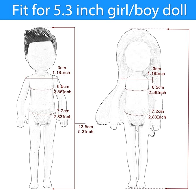 Miunana 22 PCS 5.3 Inch Boy Doll Clothes for 6 Inch Doll Top and Pants Handmade Casual Wear 10 Sets Fashion Outfit for 4-6 Inch Clothes and Accessories with 2 Pairs of Shoes