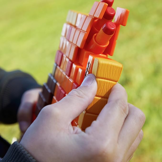 Nerf Minecraft Firebrand, Dart Blasting Axe, 6 Elite Foam Darts, Design Inspired by Minecraft Axe in The Game, Pull Down Priming, Minecraft Toys