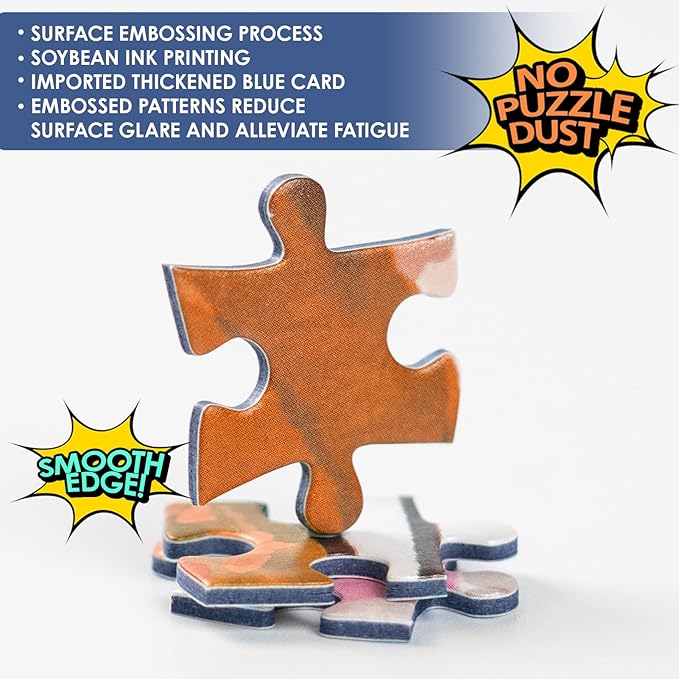 MOMIBOOK 1000 Piece Puzzle for Adults Jigsaw Puzzles of Rushing Towards Freedom, Touch Film Painting Image Challenging Hard Impossible Puzzle Unique Funny Party Christmas Birthday Gifts