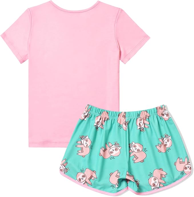 QPANCY Matching Girls & Dolls Pajamas Unicorn Pj Sets Summer Cotton Sleepwear