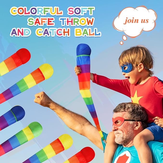 Leyndo 8 Pcs 26 Inch Throw and Catch Balls with Rainbow Tail, Fun Colorful Sports Comet Balls Playground Toys for School Classroom Beach Outdoor Camping Healthy and Fun Games (Bright Color)