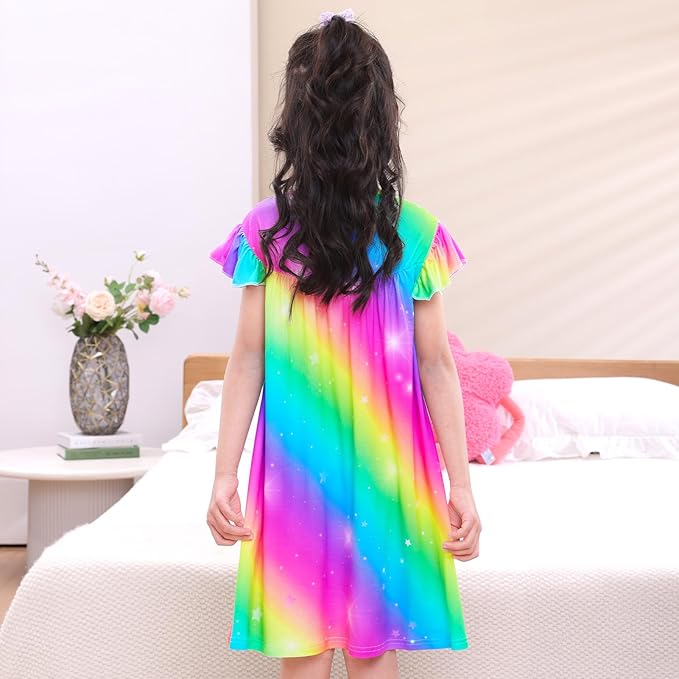 ICOSY Matching Doll & Girls Nightgowns Clothes Girls Pajamas Sleepwear Outfit for Kids and 18" Girl Doll