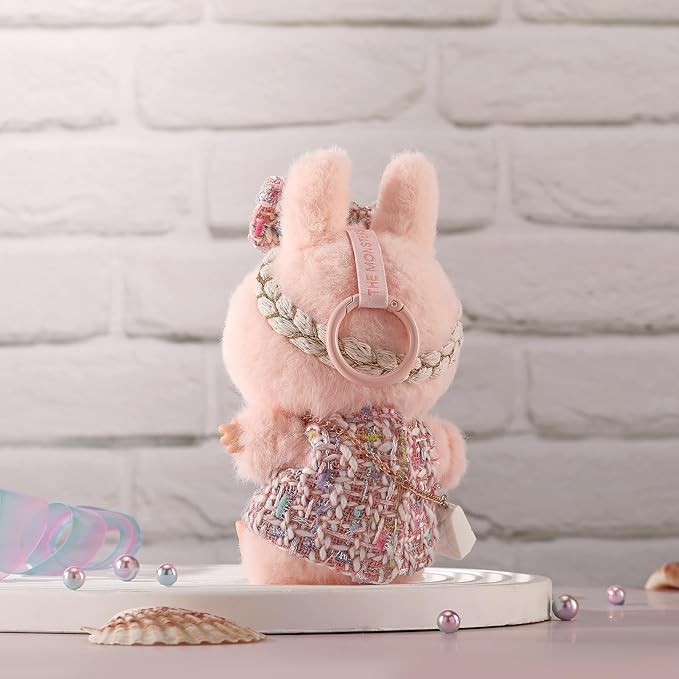 Doll Clothes for Labubu 17cm Have a Seat & Exciting Macaron & Big into Energy Series Dolls, Luxury Chic Series for 17cm Dolls Accessories (Pink Dress+Hairband+Bag)
