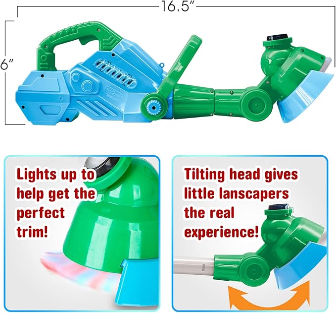 Weed Wacker Bubble Machine for Kids - Electronic Weed Eater Toy with Bubble Solution Included, Grass Trimmer Toy with Lights & Sounds, Outdoor Bubble Toy Gifts for Toddlers 3 4 5