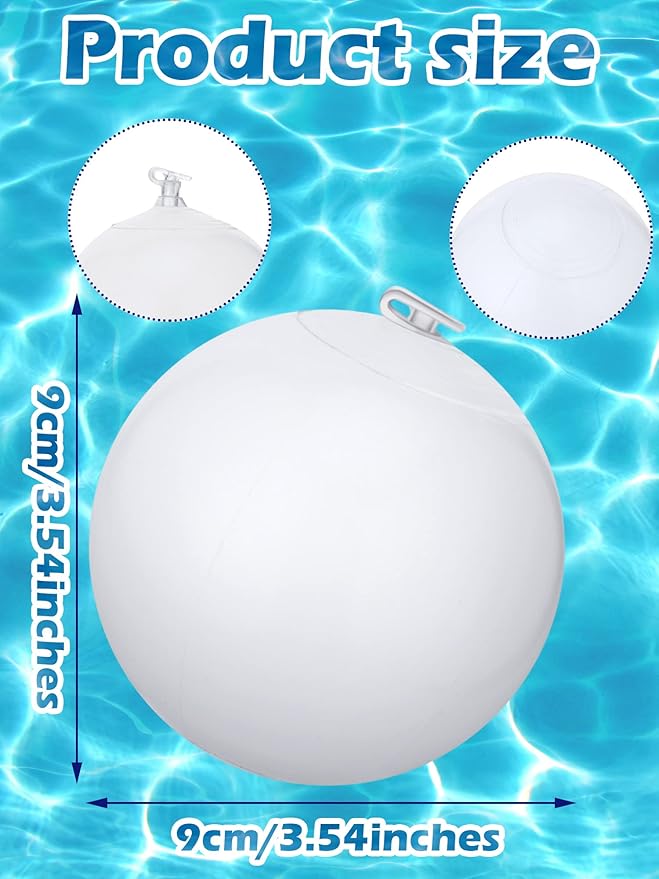 Bencailor 6 Pcs 3.5 Inch Mini White Beach Balls Bulk Mini Inflatable Beach Balls for Ocean Under The Sea Party Decorations Summer Pool Toys Party Supplies