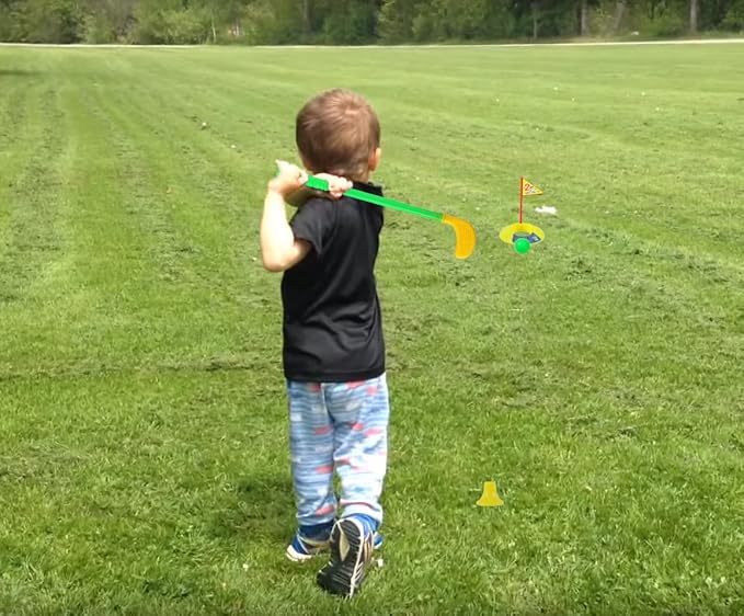 Plastic Golf Clubs, Educational Golf Toys Sets for Toddlers Kids, Outdoor Indoor Sports Golf Game Toys for Boys Girls, Sturdy & Multi-Colored