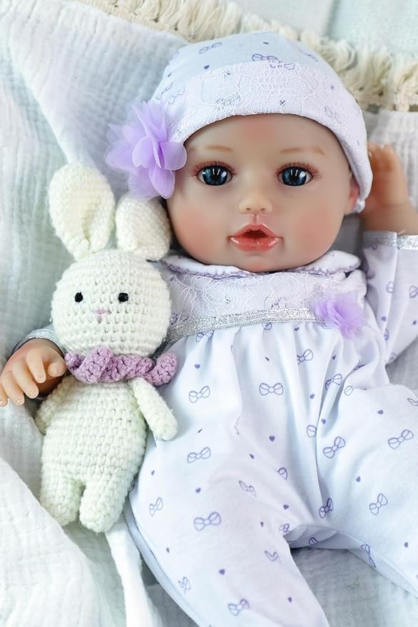 SCOM Baby Dolls, 16inch Realistic Baby Dolls Cute Soft Body Baby Doll Real Life Baby Doll Silicone Lifelike Baby with Accessories for 3+ Year Old Girls Gifts