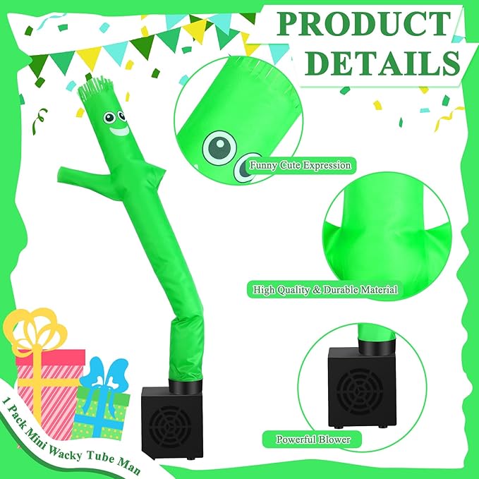 Poen Easter Gifts for Kids Mini Wacky Waving Inflatable Tube Guy with Blower Gag Toy Gift Inflatable Tube Man Birthday Desktop Decor Dancing Blow up Man for Office Party Decor(Smile)