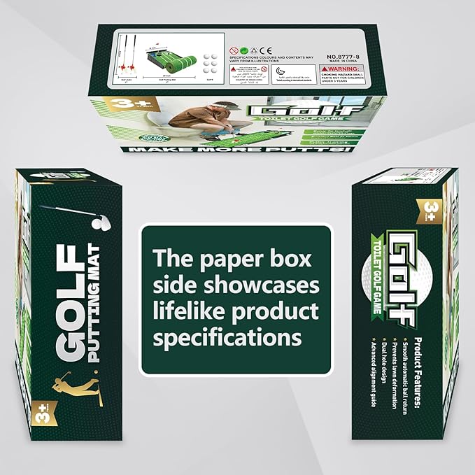 2 Pcs Prank Gift Box, Toilet Golf Game Facade, Wrap The Actual Gifts with a Prank Empty Gag Box, Funny Christmas Gag Presents Ideas for Dad Men Boyfriend (Pack of 2)