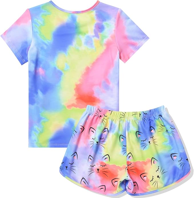 QPANCY Matching Girls & Dolls Pajamas Unicorn Pj Sets Summer Cotton Sleepwear
