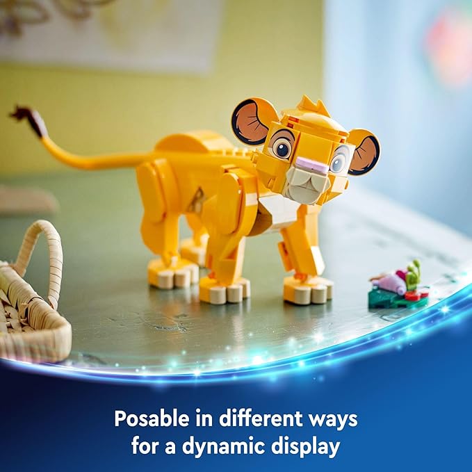 LEGO Disney Simba The Lion King Cub Building Toy - Collectible Play & Display Set - 6 Year Old Girl & Boy Birthday Gift - Detailed Model of Disney Simba - 43243