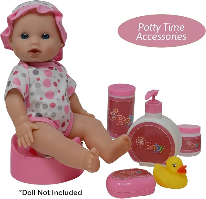The New York Doll Collection Baby Doll Feeding & Caring Accessory Set in Zippered Carrying Case