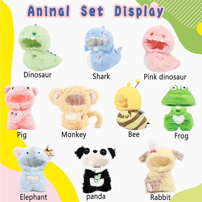 Clothes for labubu 17cm Accessories Suit Cute Clothes for Doll Dress up Animal Style Outfits (NO Doll)（Rabbit）