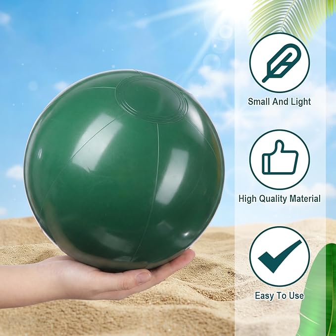 Realspring 24 Pcs Inflatable Beach Balls for Kids Bulk Pastel Solid Color Jumbo Beach Ball Swim Pool Floating Toys Baby Shower Birthday Summer Party Decor(Mainly Green, Yellow, Brown, White,12.5 Inch)