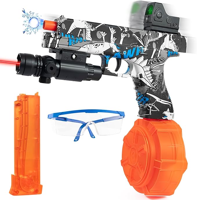 Gel Splat Toy Automatic Blaster, Electric Gel Splat Blaster with Goggles, Bear