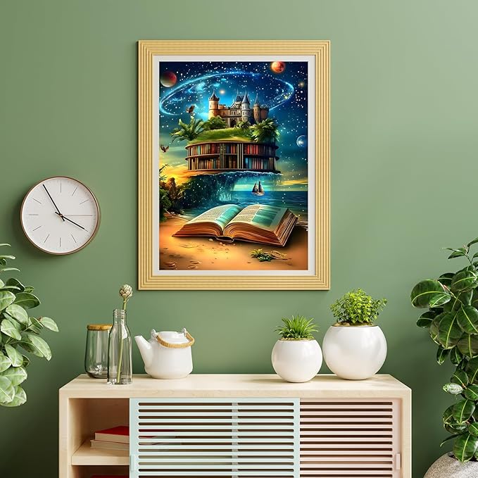 Puzzles for Adults 500 Pieces, Bookshelf Decor Jigsaw Puzzles - Ocean of Knowledge, Impossible Book Puzzle for Seniors Family, 14.96x20.47 inches, 1:1 Poster, Letter on The Back