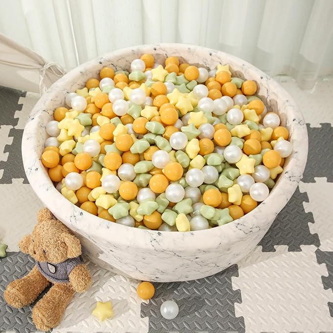 STARBOLO Star Ball Pit Balls for Toddlers- 100Pcs Crush Proof Plastic Toy Balls for Toddler Ball Pit, Ball Pit Play Tent, Baby Pool Water Toys, Kiddie Pool, Party Decoration, Photo Props.
