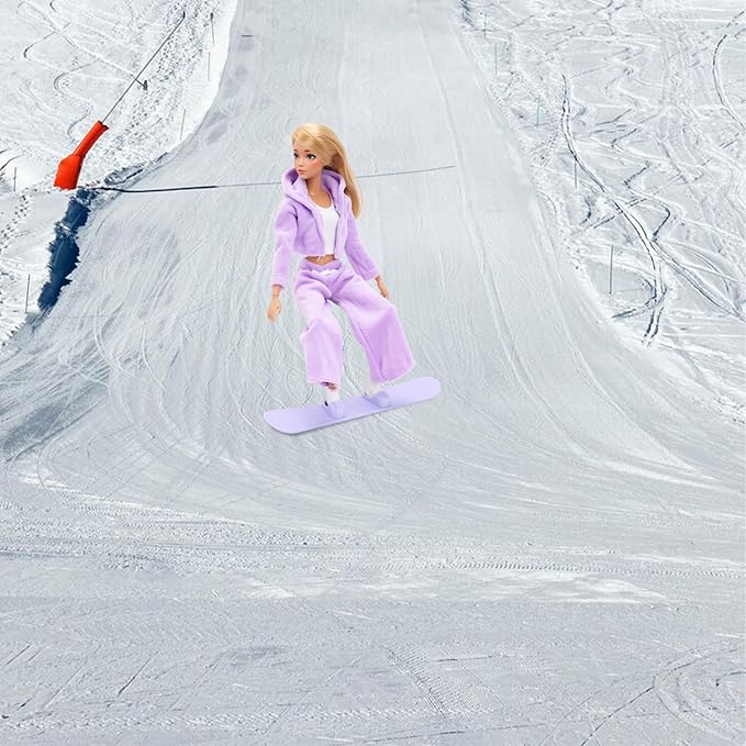 13 Pcs Doll Winter Clothes and Accessories - 3 Set Dolls Winter Coat Clothes, 2 Pairs of Shoes and 8 Pcs Skiing Accessories for 11.5 Inch Girl Doll Winter Playset