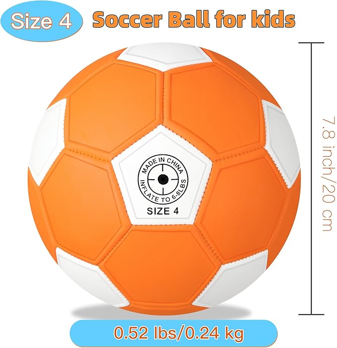 Curve Soccer Ball Size 4, Swerve Soft Balls for Outdoor and Indoor,Size 4 Soccer Ball for Boys and Girls