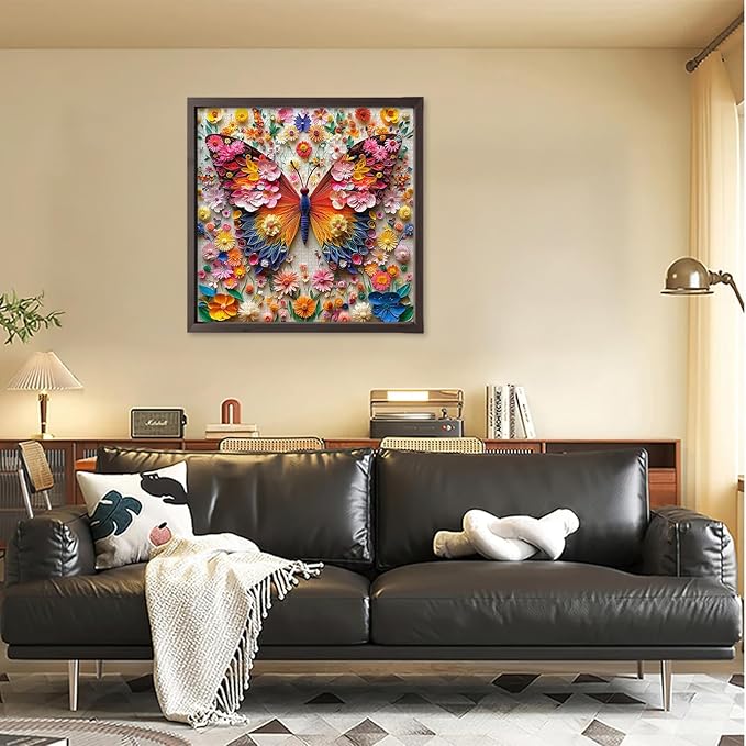 1024 Piece Butterfly Flowers Jigsaw Puzzle for Adults, Colorful Flowers Puzzles for Adults 1000 Pieces, Challenging Puzzle for Friends Family Activity Game Nights, Finished Size 19.7" x 19.7"
