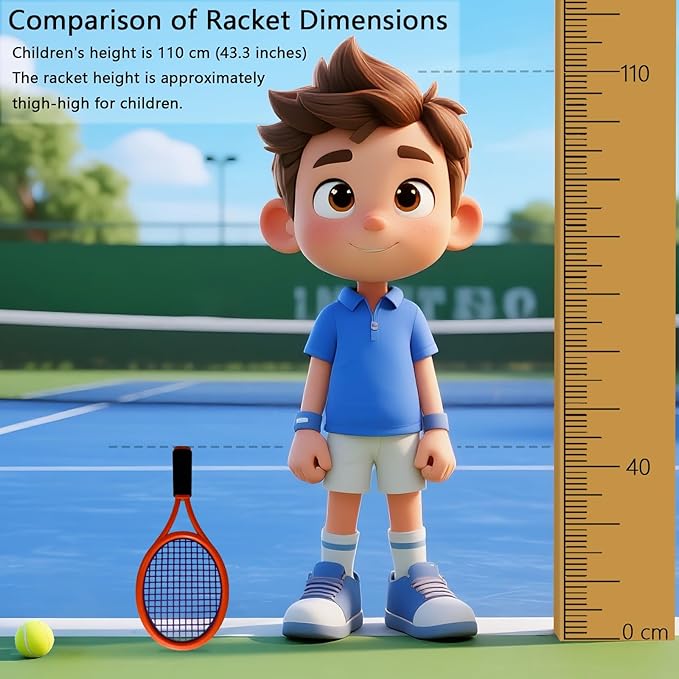 Kids Tennis Racket,17 Inch Plastic Tennis Racket with 2 Soft Balls,2 Tennis Balls and 4 Shuttlecocks for Kid,Toddler Outdoor/Indoor Sport Play