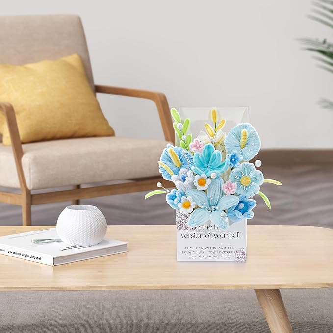 ERNTRNL Pipe Cleaners Craft - Pipe Cleaners Flower, Pipe Cleaner Flower Kit, DIY Pipe Cleaner Bouquet Supply Kit for Craft Art Project Activity, Birthday Mother’s Day Graduations Anniversaries Gifts