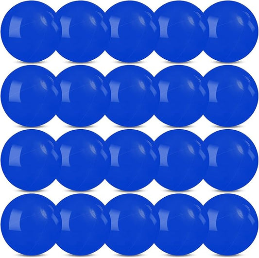 20 Pack Blue Beach Ball - 12Inch Blow Up Beach Ball Party Supplies for Kids, Inflatable Floating Balls for Summer Pool Parties, Outdoor Activities & Birthday Decorations (Blue)