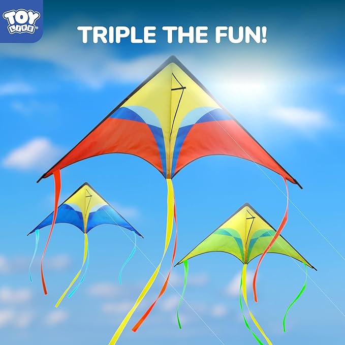 TOY Life 48.4'' Large Kites Easy to Fly for Kids Adults with 328.1 FT String, Beach Kite Outdoor Game Outside Toys Activity Summer Toys for Kids