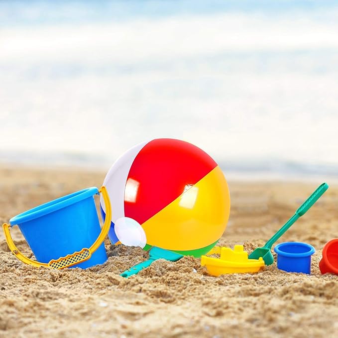 Coopay 24/50/100 Pack Inflatable Beach Balls Classic Rainbow Swimming Pool Ball Birthday Beach Party Decoration Summer Water Games Gifts 8 to 12 Inches from Inflated to Deflated