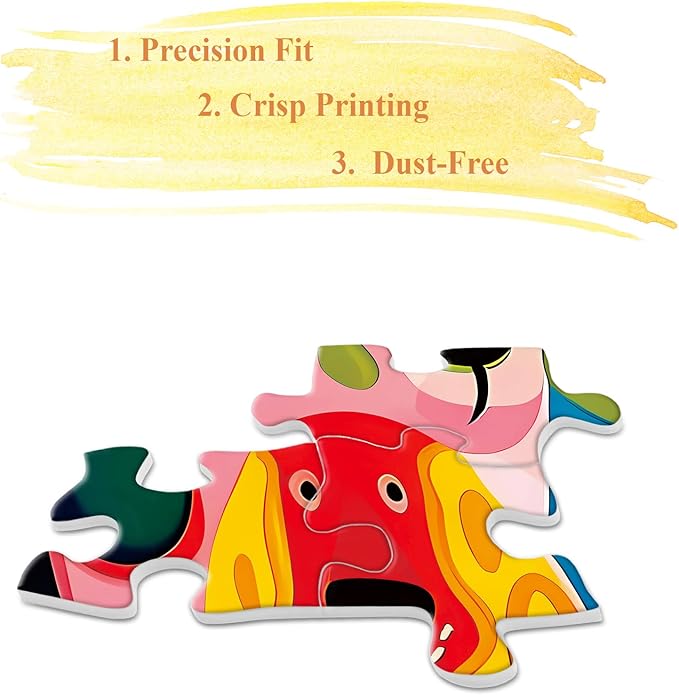 Colorful Dog Puzzle for Adults 1000 Pieces, Funny Puppy Jigsaw Puzzle, Abstract Animal Plant Puzzle