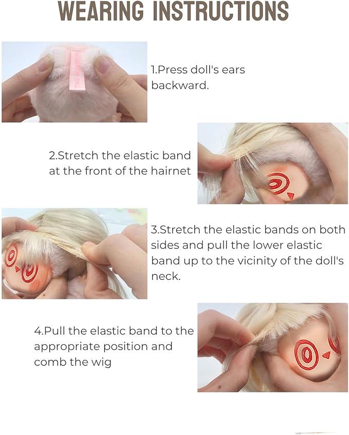 17cm Doll Wig Accessory – Hairpiece Compatible with 22–24cm Collectible Figures, Blind Box Figure Accessories for Display & Party Decoration (No Doll Included) (Light Blonde)