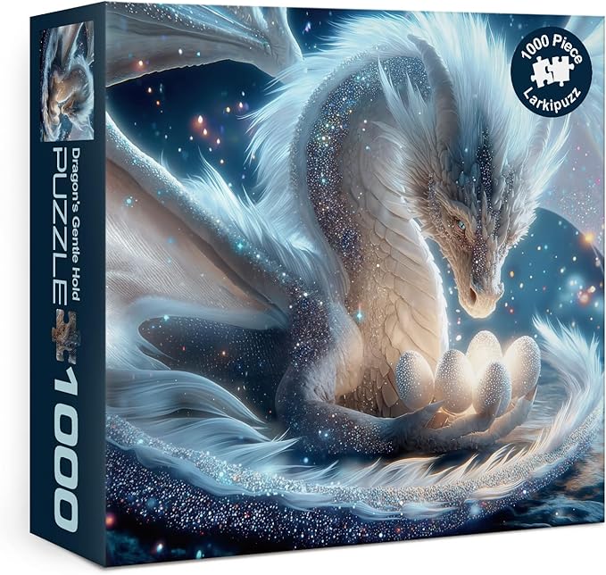 Fantasy Dragon Eggs Puzzles for Adults 1000 Pieces, Challenging Magic Stars Jigsaw Puzzle, Impossible Difficult Art Animal Puzzles