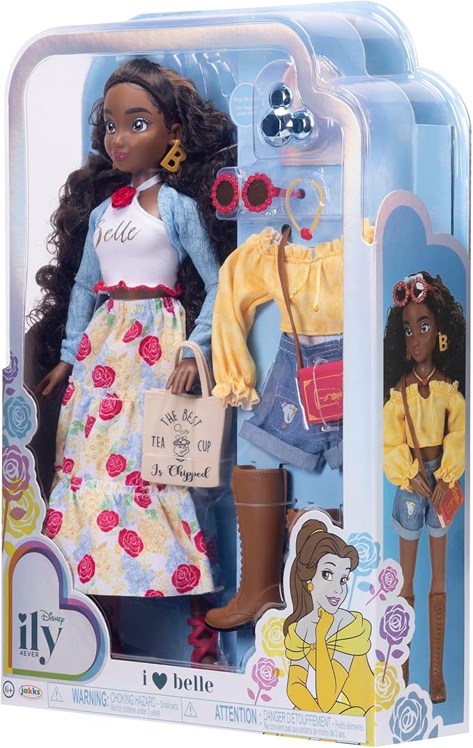 Disney ILY 4ever Fashion Dolls Inspired by Belle 11.5" Tall with 13 Points of Articulation, Two Complete Mix-and-Match Outfits and a Glittery Mickey Ring Included for You!