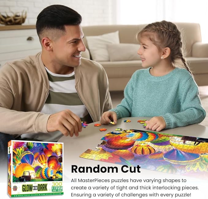 Masterpieces 300 Piece EZ Grip Glow in the Dark Jigsaw Puzzle - Rainbow World - 18"x24"