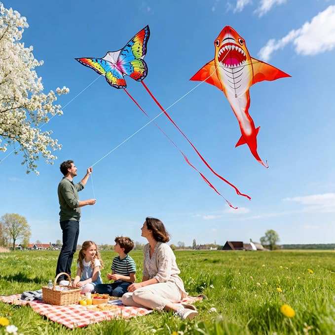 Large Octopus Kites for Kids & Adults,Big Kite for Beginners, Kites for Kids Ages 4-8,Outdoors Activities with Line and Handle