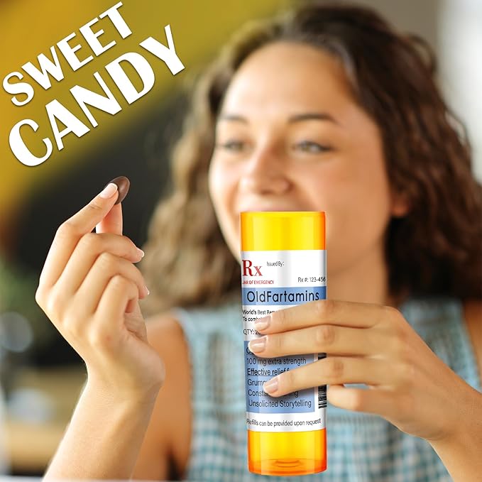 2 Set Funny Prank Pill Bottles with Stickers Without Candy 40th 50th 60th 70th Birthday Gifts for Men Novelty Joke Pill Bottles Gag Gifts Hamper for White Elephant Party Favors Ideas