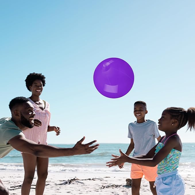 20 Pack Purple Beach Ball - 12Inch Blow Up Beach Ball Party Supplies for Kids, Inflatable Floating Balls for Summer Pool Parties, Outdoor Activities & Birthday Decorations (Purple)
