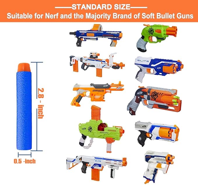 POKONBOY 1200 Pack Refill Darts Compatible with Nerf Guns, Refill Bullet Darts Foam Darts Compatible with Nerf Guns N-Strike Elite Series Blaster Toy Guns Kids