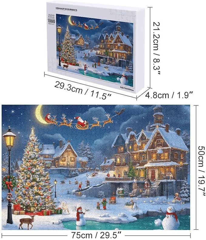 Snow Scene - 1000 Piece Jigsaw Puzzle for Adults - Challenging Puzzle Perfect for Game Nights - Finished Size is 20.5 x 15 -Gift for Christmas, Anniversary, Birthday,Family