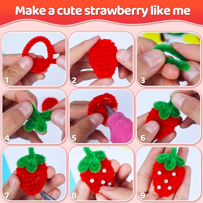 Praisebank Yellow Pipe Cleaners for Crafts, 200pcs, Chenille Stems for DIY Projecets, Arts & Crafts Supplies for Festival Party Decorations