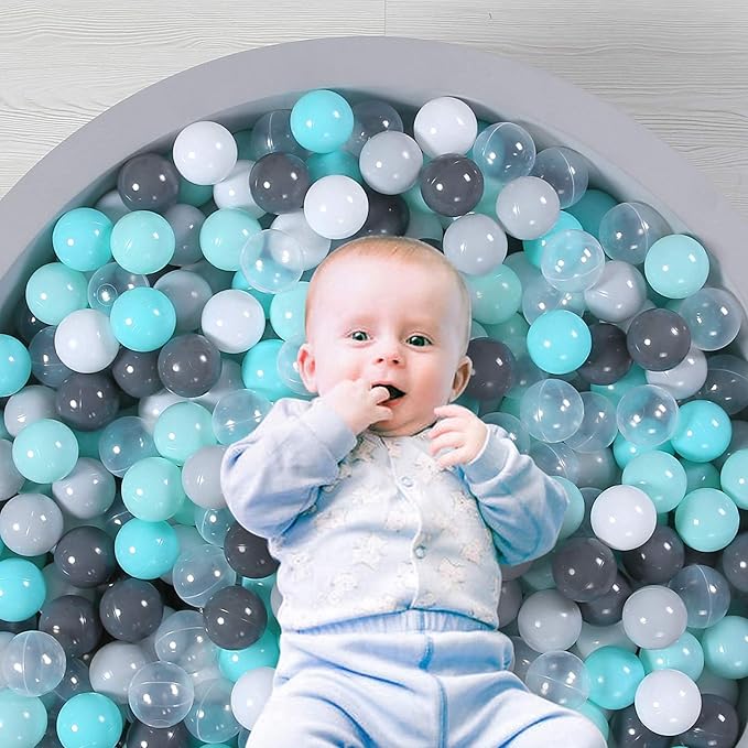 STARBOLO Ball Pit Balls for Toddlers Pack of 100 200 500 - BPA&Phthalate Free Non-Toxic Crush Proof Soft Plastic Balls for 1-5Years Old Toddlers Girl Kids Birthday Pool Playpen Tent Party
