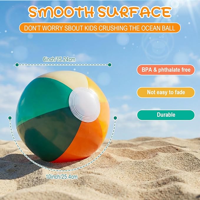 12 Pcs Orange Green Inflatable Beach Balls Bulk for Kid Pastel Jumbo Big Beach Balls Baby Shower Birthday Summer Swimming Party Decorations Favor Water Games(8 Inch)