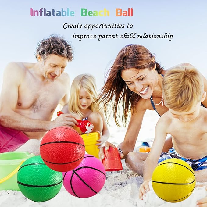 12Pcs 5Inch Mini Basketballs,Colorful Rubber InflatableBasketball,Pool Kick Balls Toy with Inflation Pump for Indoor Mini Basketball Hoop,Beach Sports Game,Party Favor