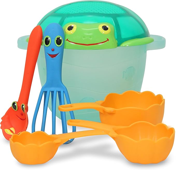 Melissa & Doug Sunny Patch Seaside Sidekicks Sand Baking Set-Beach Toy, Outdoor Play for Kids Ages 3+