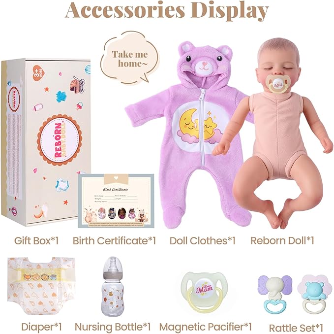 BABESIDE Lifelike Reborn Baby Dolls, 20 Inch Realistic Newborn Baby Doll with Poseable Body, Real Life Baby Dolls with Accessories Gifts for Kids Age 3+ & Collection