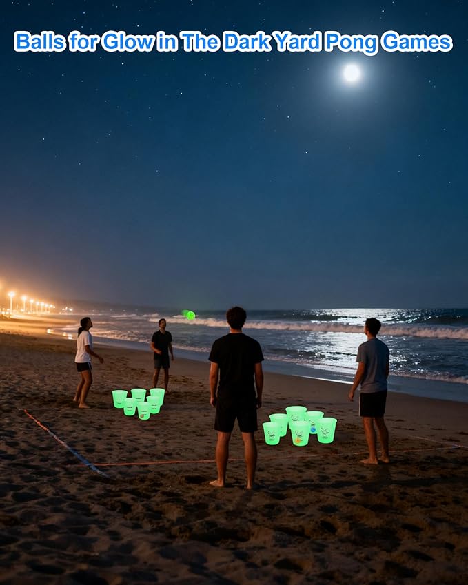 HOTWIND 6 Pack Glow in The Dark Backyard Golf Balls 3" Replacement Practice Balls with Storage Bag Fun Night Golfing Gift for Men Women Family Outdoor Party Play