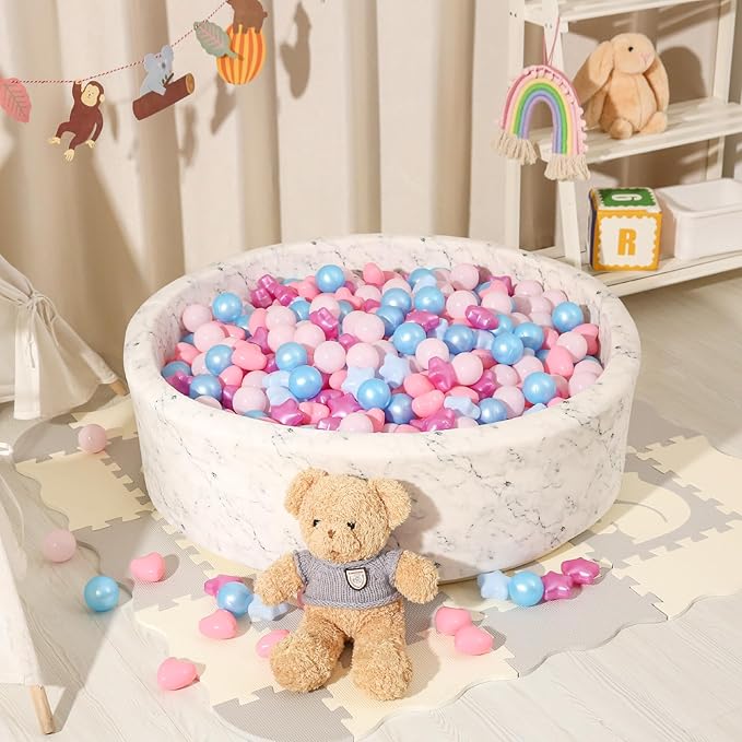 STARBOLO Star Ball Pit Balls for Toddlers -100pcs Phthalate Free BPA Free Crush Proof Play Balls for Play Tent Pool Playhouse Playpen Party Decoration.